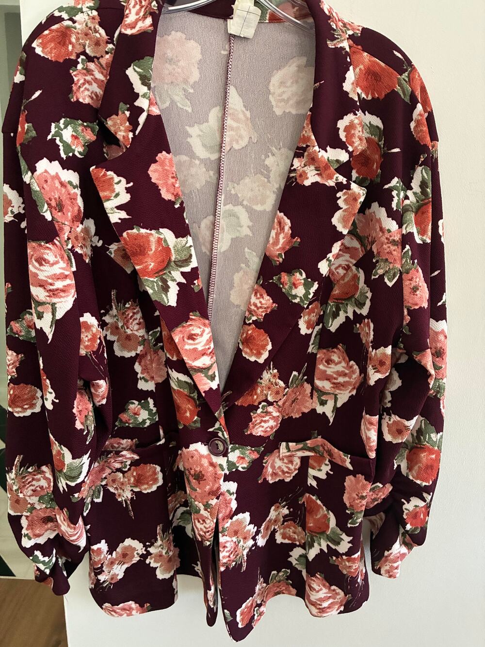 Womens Jacket 3XL Floral Lightweight Brown Pink Vtg Love Nation Cottagecore